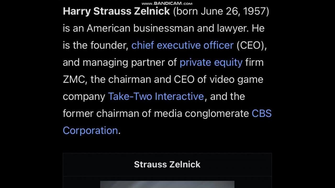 HARRY STRAUSS ZELNICK CEO OF VIDEO GAME COMPANY - JEWISH