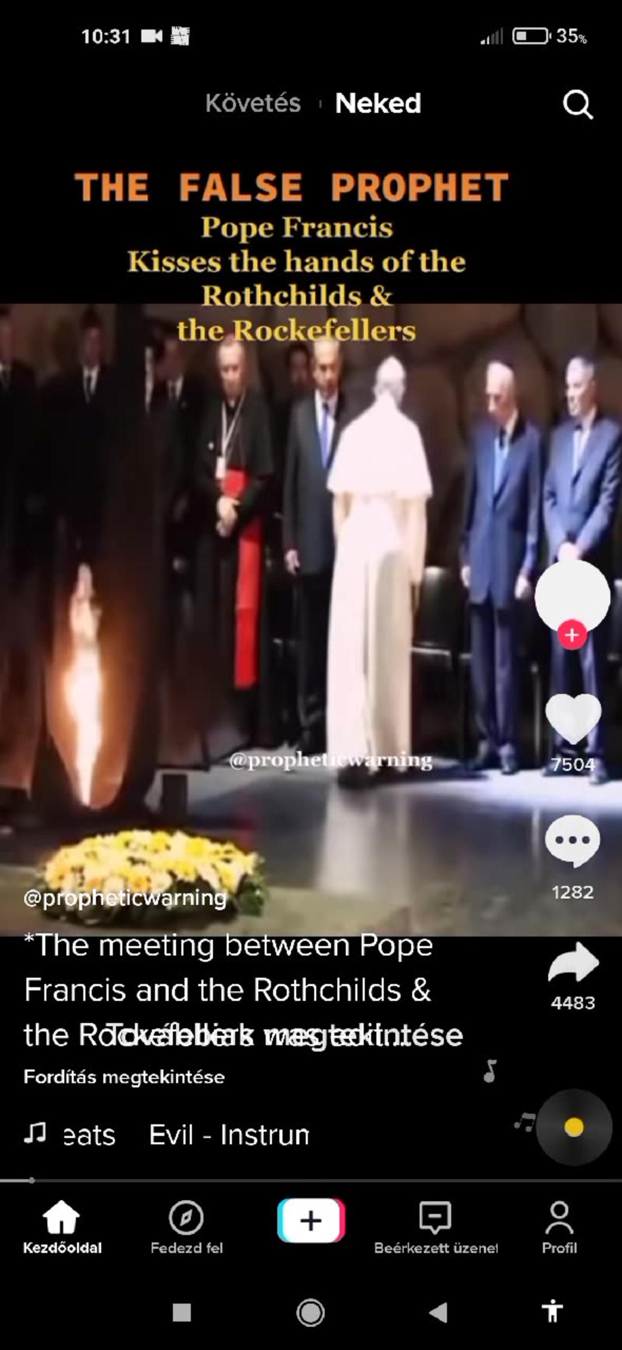 A Pápa meghajol alázatosan a rotchildok és az alájuk rendelt családok előtt
