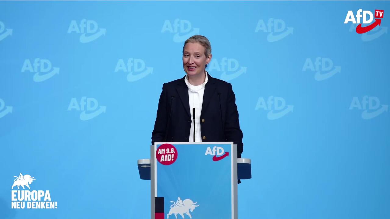 Dr. Alice Weidel beim AfD-Wahlkampfauftakt zur Europawahl in Donaueschingen am 27. April 2024