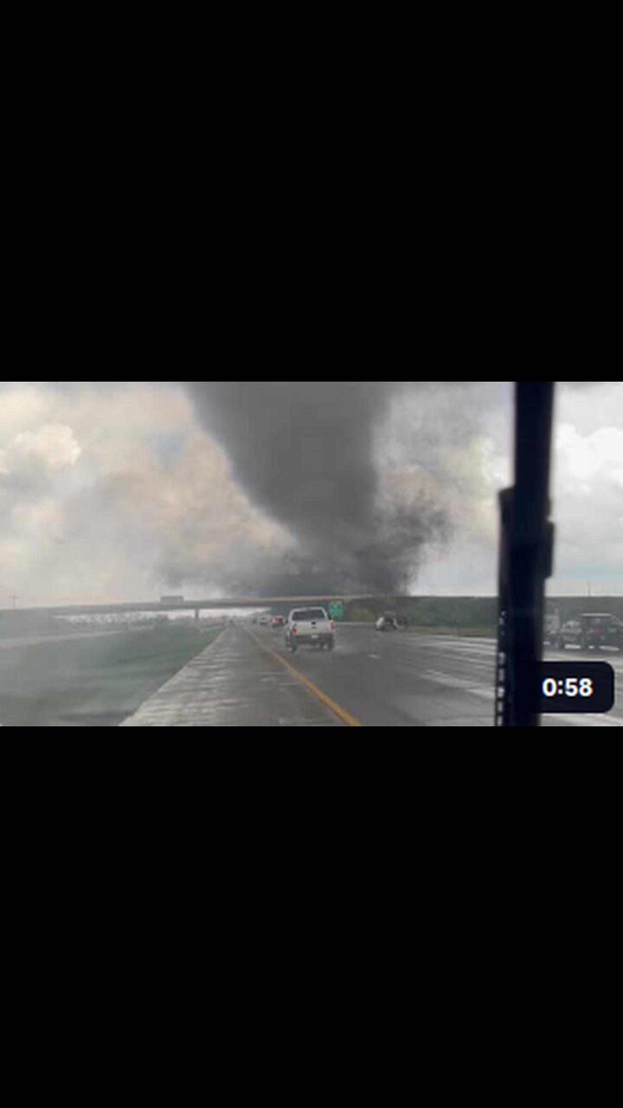 Massive Tornado Crosses Interstate