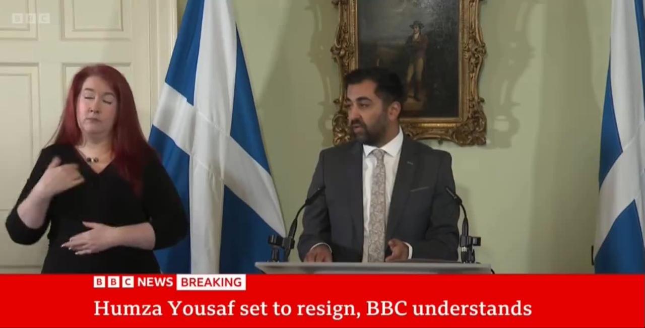 Pathetic race baiting scumbag Humza Yousaf resigns as Scotland's first minister.