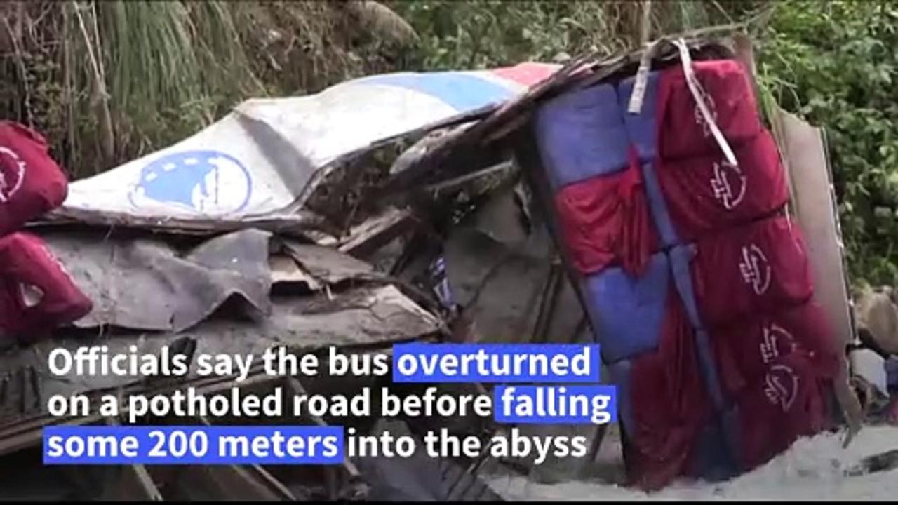 At least 25 dead in Peru after bus plunges into ravine