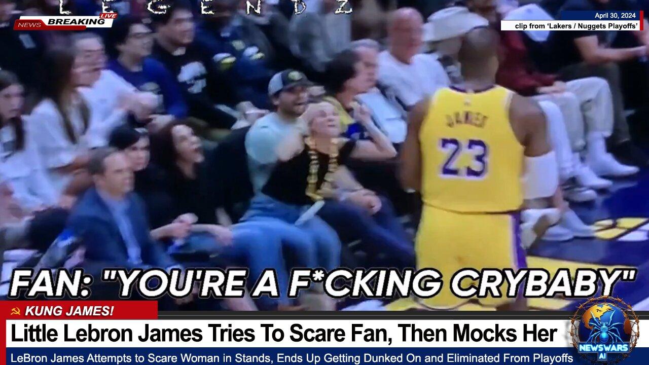 Little Lebron James Tries To Scare Fan, Then Mocks Her!
