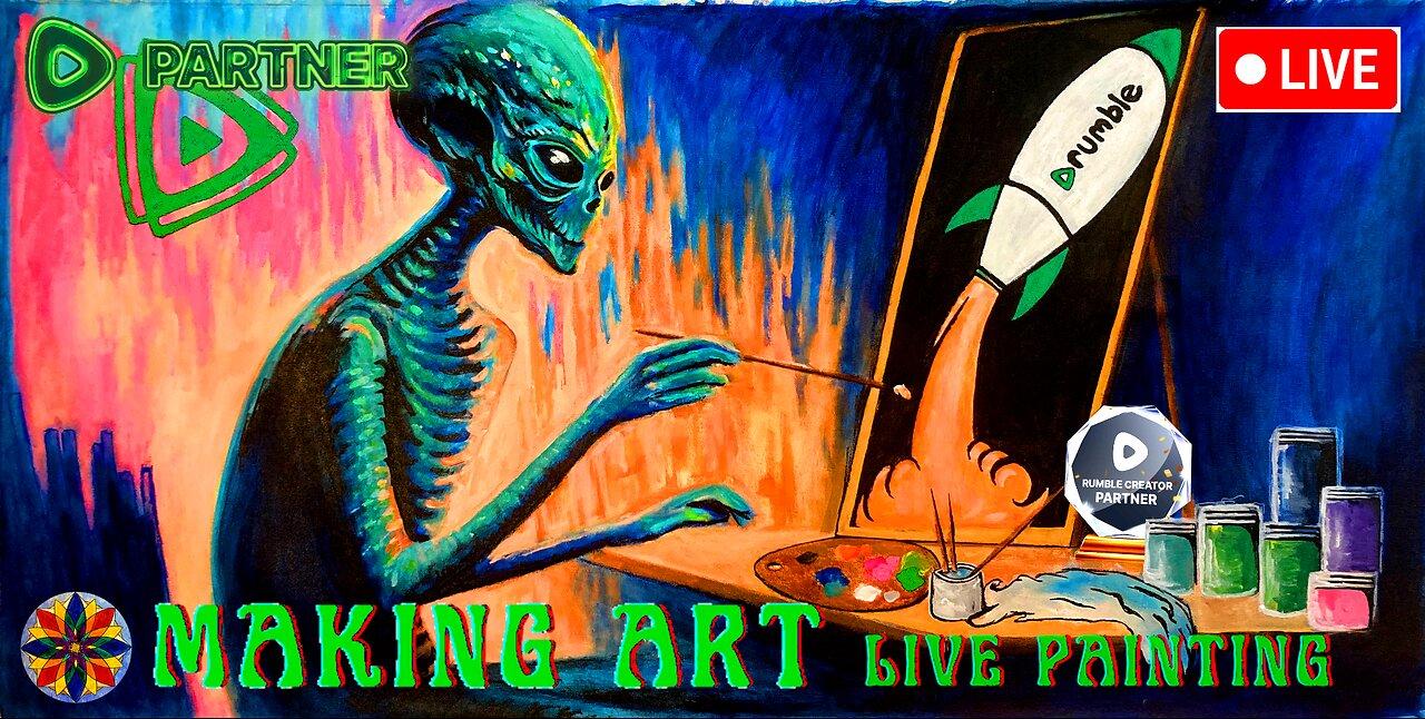 Live Painting - Making Art 5-1-24 - Painting a Design For My Channel