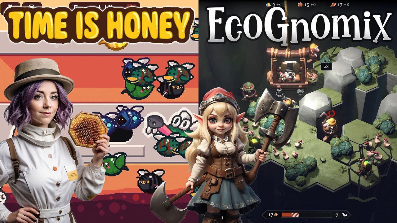 Breeding Cute Bees & Helping Gnomes. Let's Play Indie Games Time Is Honey & EcoGnomix