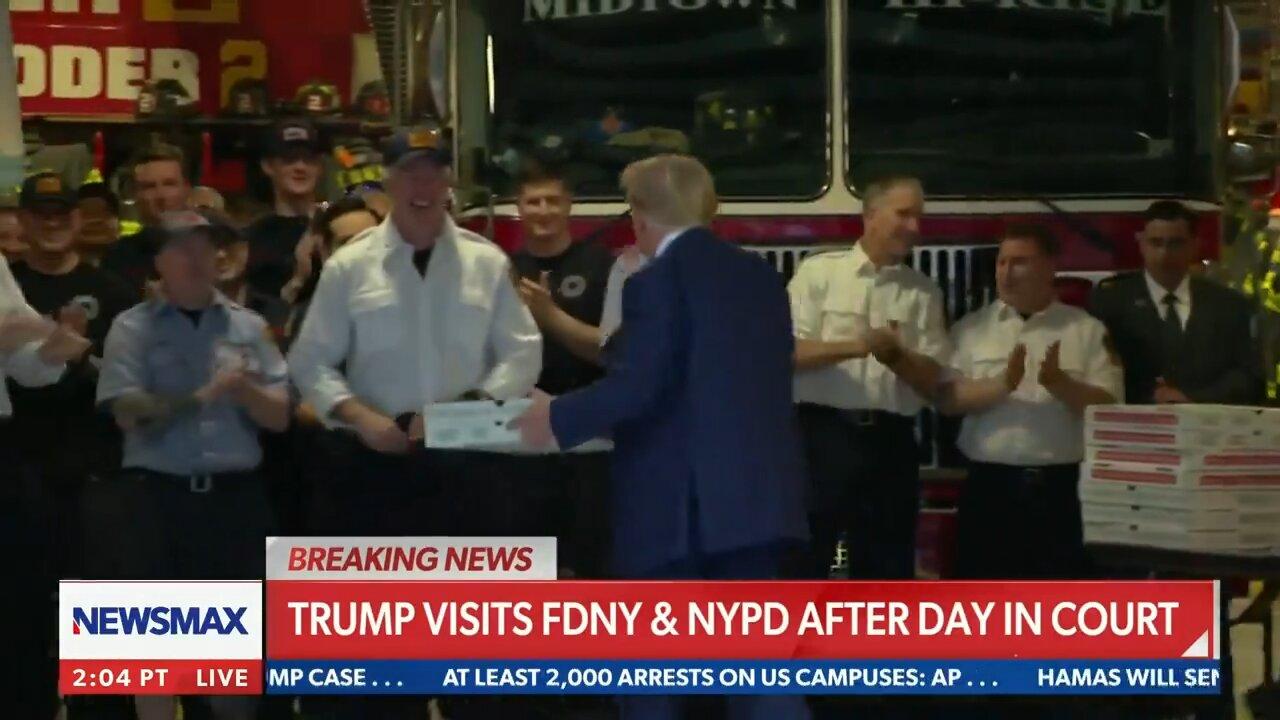 🔥🔥After court, Trump delivers pizza to the firefighters of the FDNY.