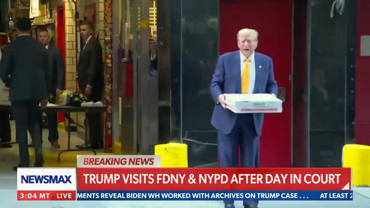 Donald Trump Delivers Pizza To FDNY