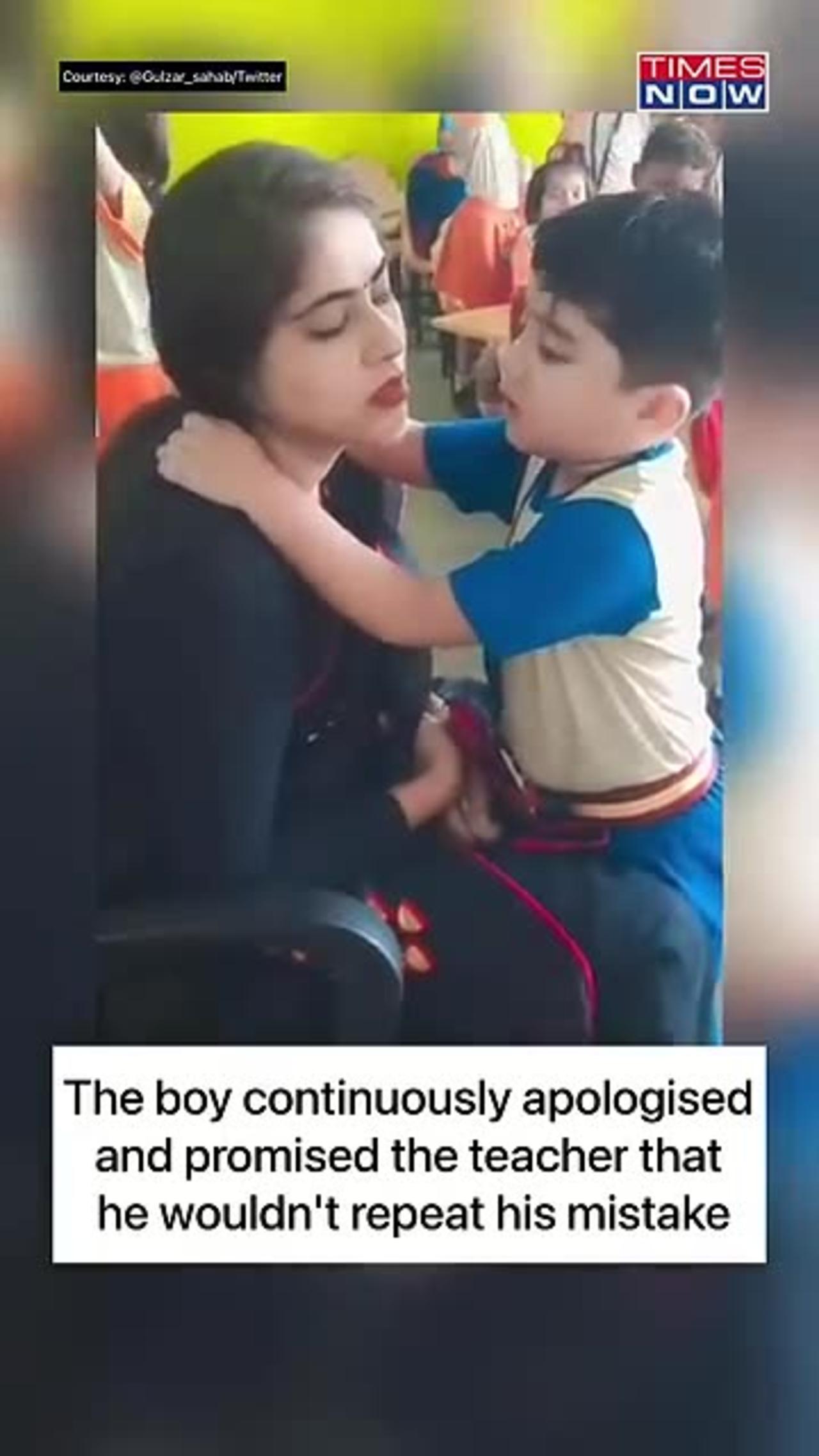 A little boy Apologizes to teacher 🥰😚