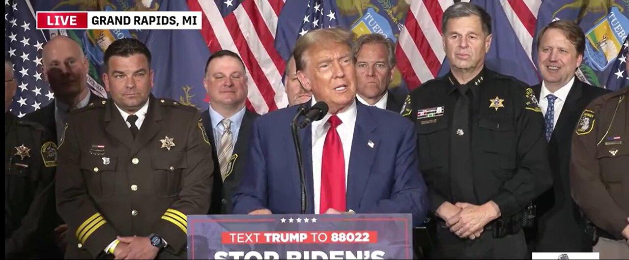 President Donald Trump Gives Remarks on Biden's Border Bloodbath in Grand Rapids, Michigan on 4/2/24