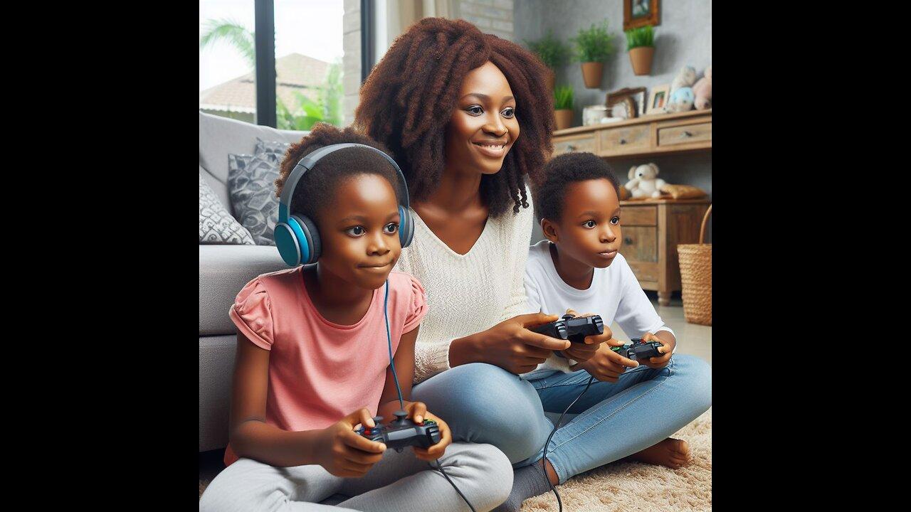 Gaming with the kids // supervised by mom