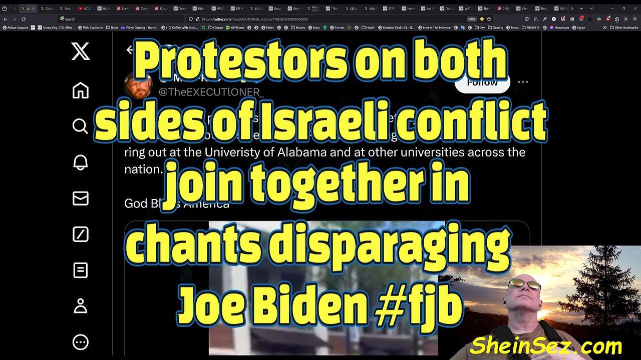 Protestors on both sides of Israeli conflict join together in chants disparaging Joe Biden #fjb-522