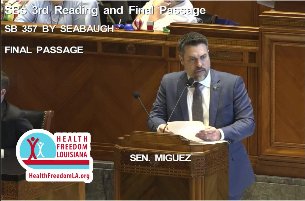 Senator Blake Miguez's comments on SB357 by Senator Alan Seabaugh.