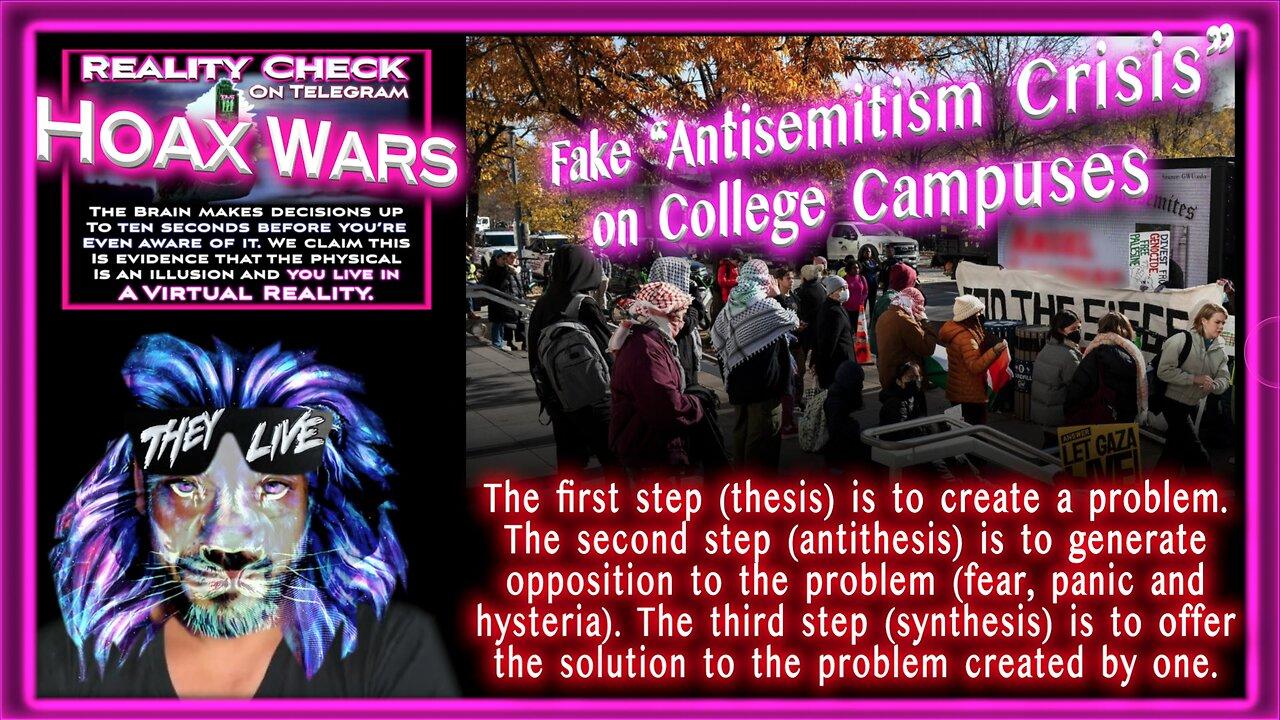 Fake “Antisemitism Crisis” on College Campuses (Problem, Reaction, Solution).