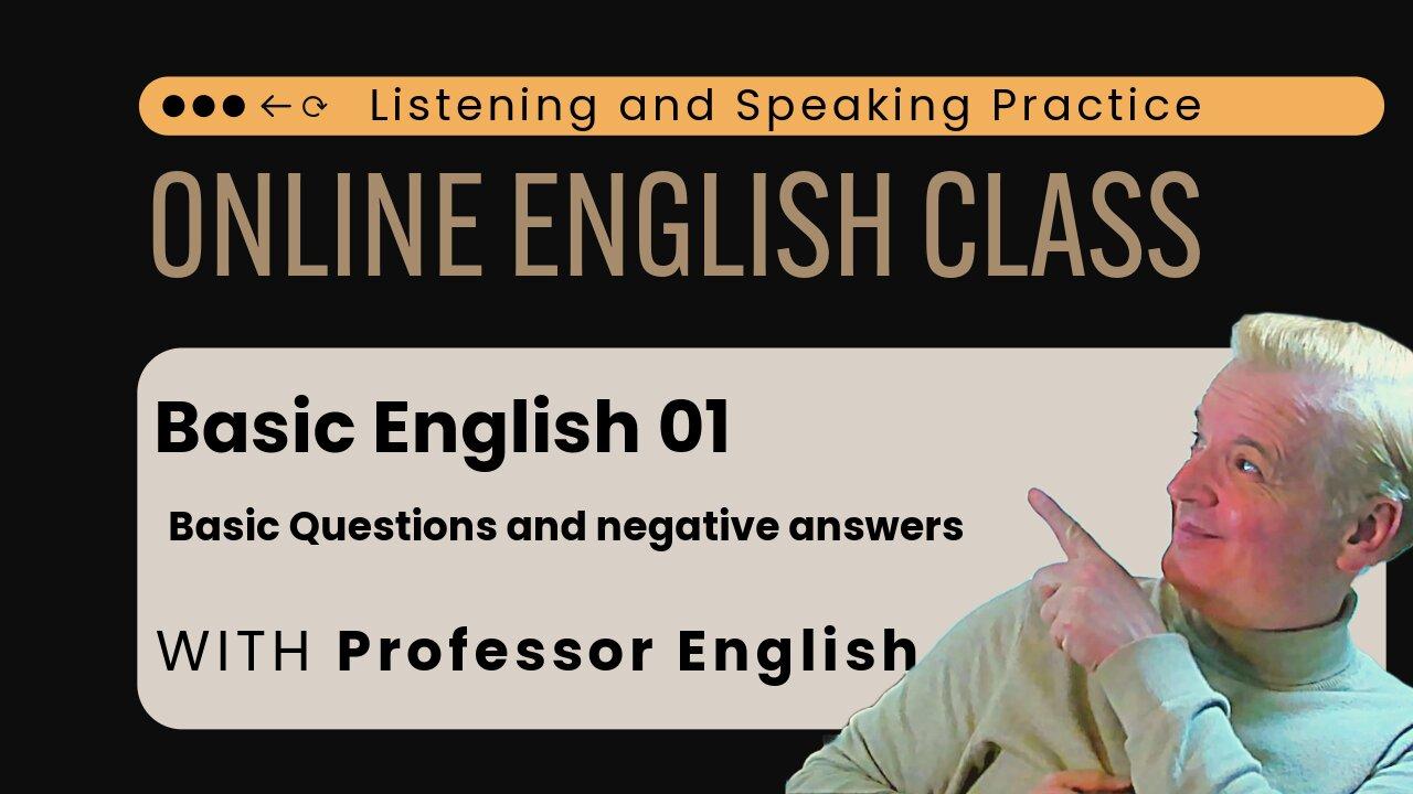 English Class Live! Basic English (01) Questions and Negative Answers