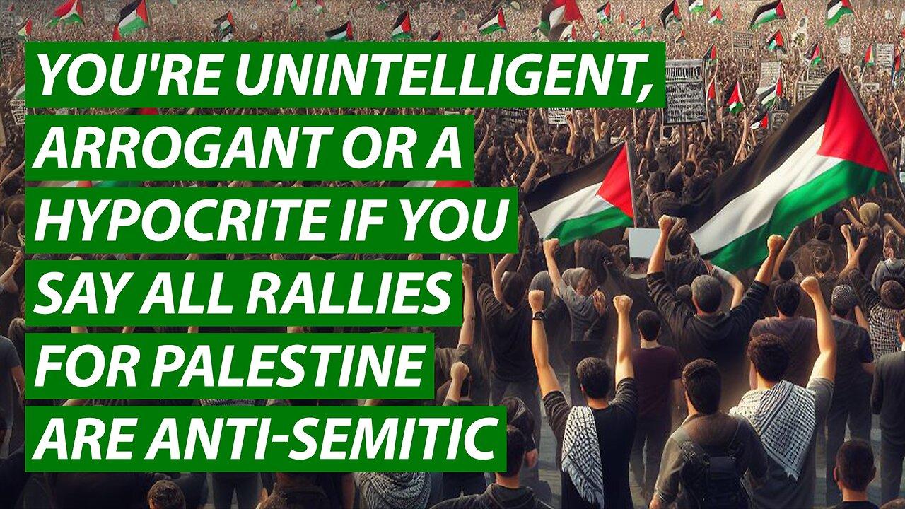 You're Unintelligent, Arrogant or a Hypocrite If You Say All Rallies For Palestine Are A