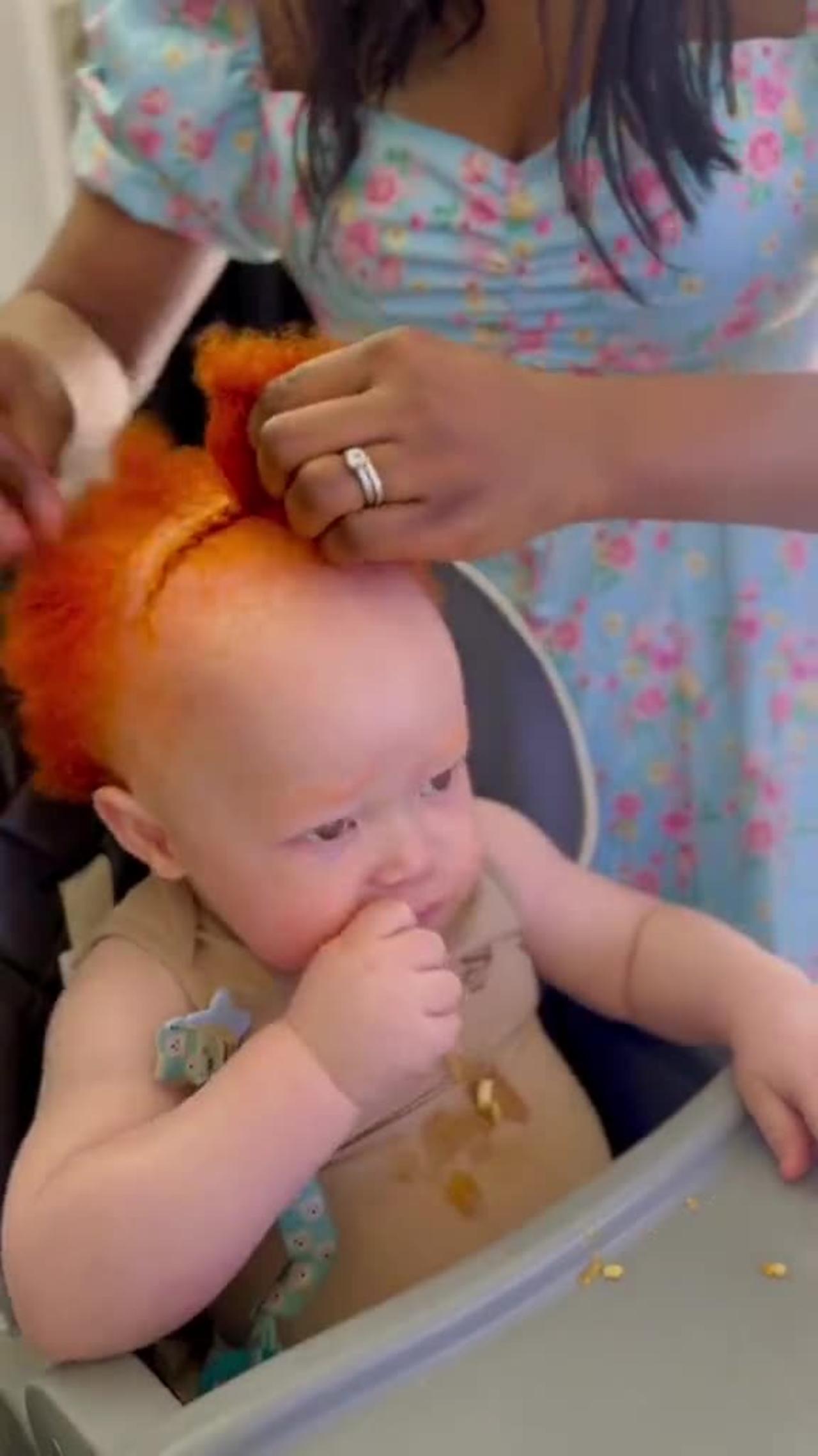 Toddler boy hairstyle 😍🧡he loves getting his hair done