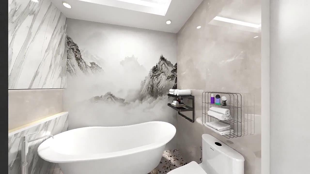 Realistic 3D Design modern bathroom (coohom)