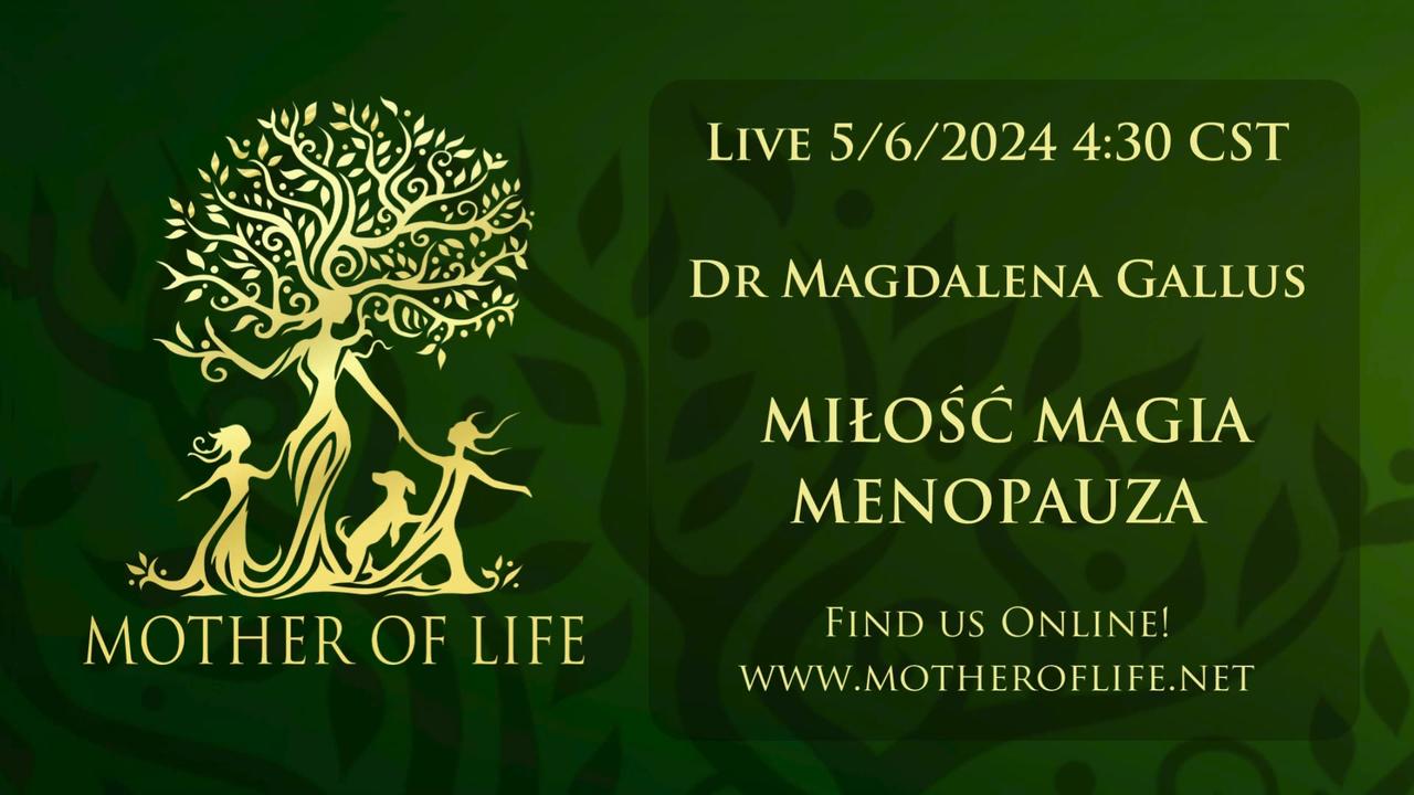 Live 5/6/24 | Dr Magdalena Gallus | MIŁOŚĆ MAGIA MENOPAUZA