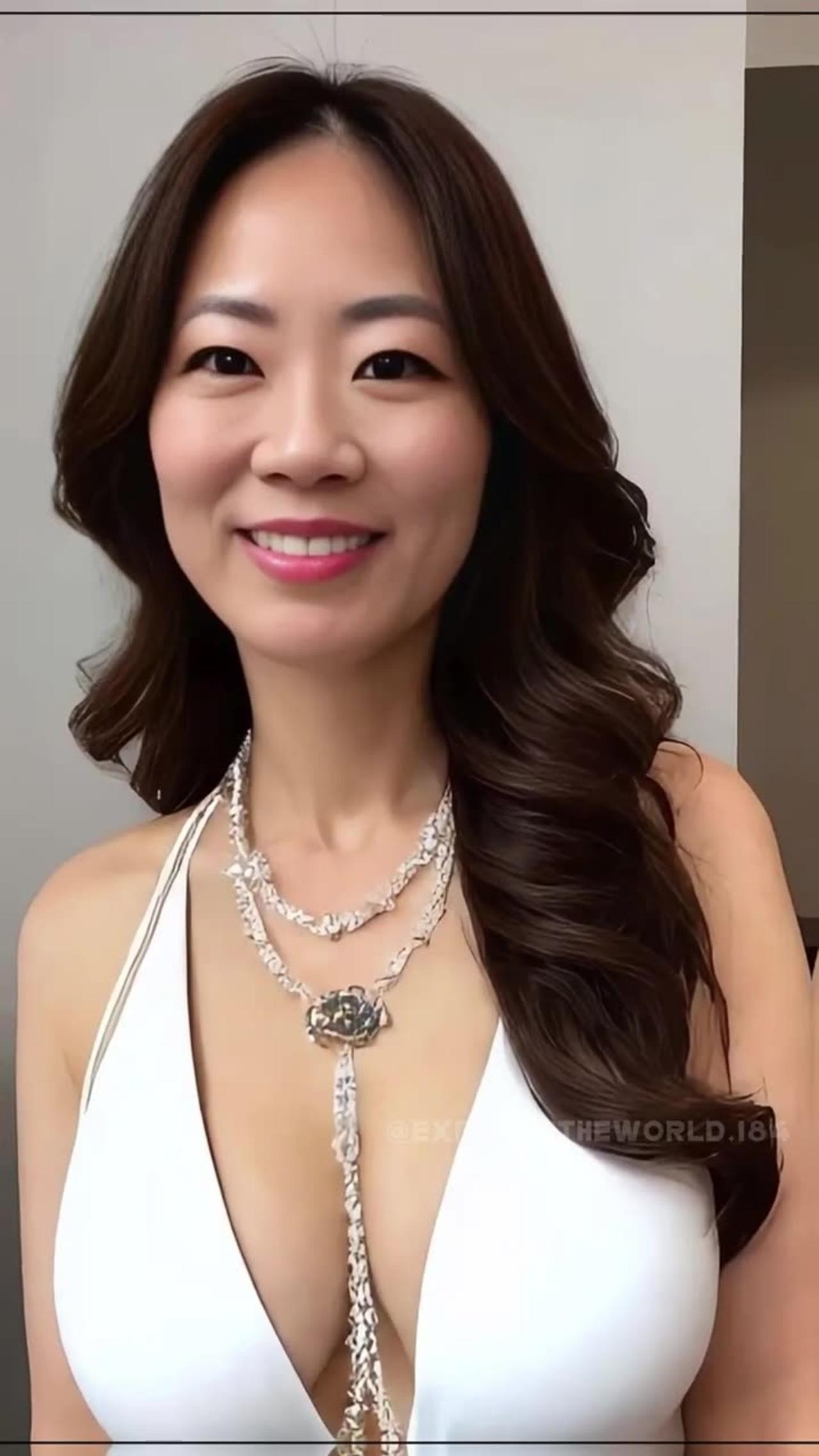 Japanese women under 40 years old wear luxurious outfits to highlight their bust.