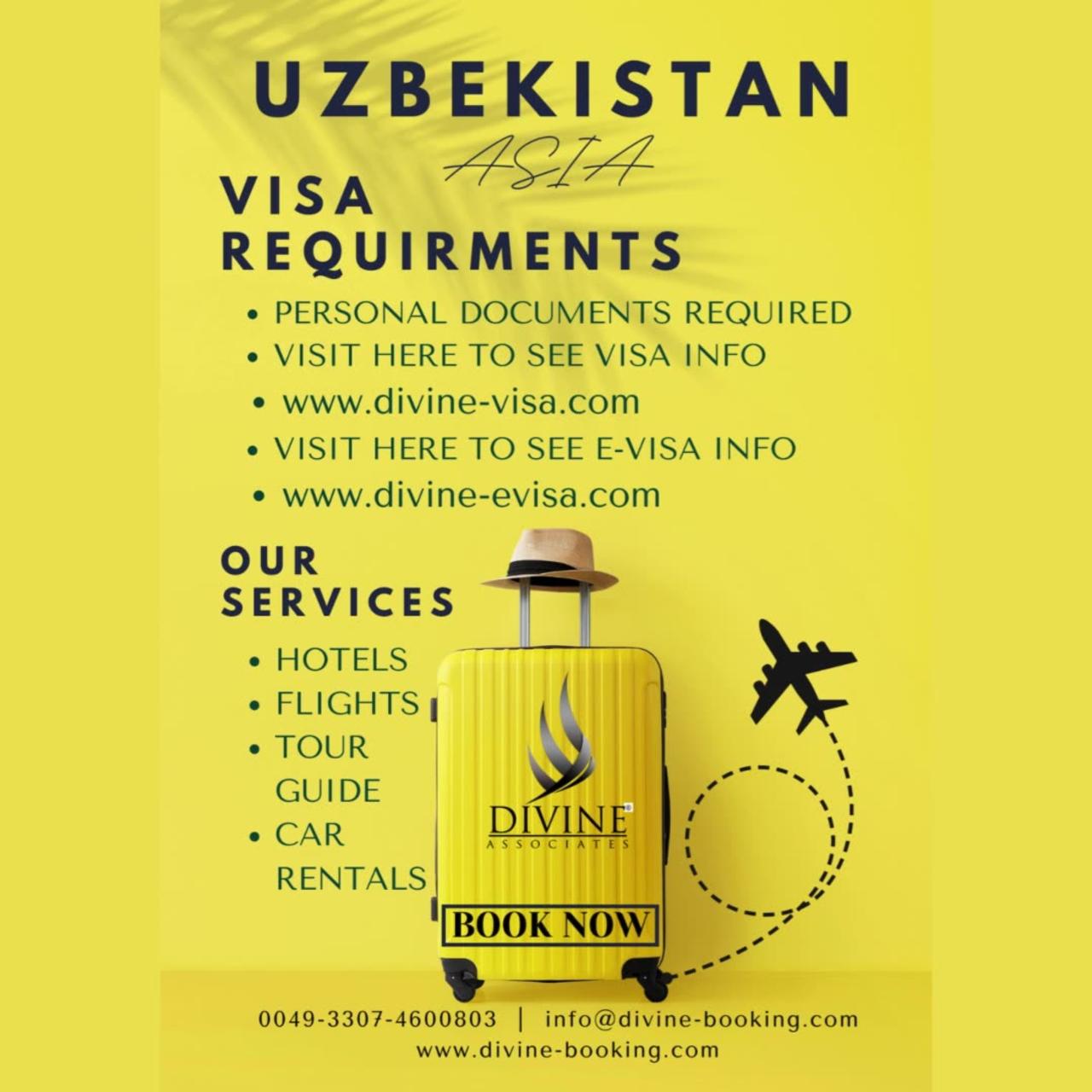 Embark on your Uzbekistan adventure hassle-free, with Divine Associates Ltd visa support