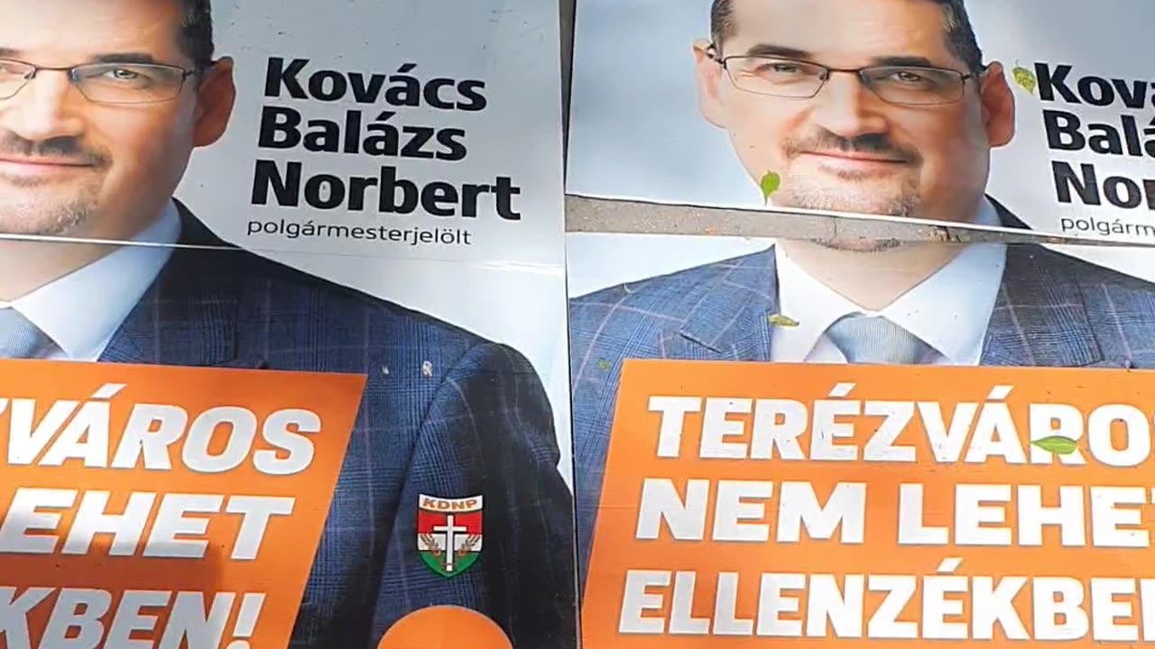 A mi városunk Budapest - Andrássy úton Fidesz plakátok letépve
