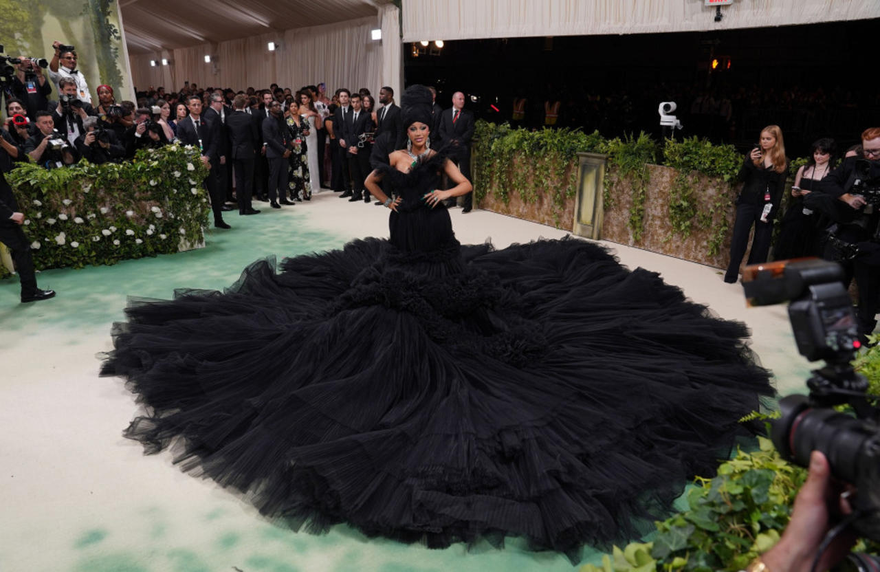 Cardi B had a green version of her show-stopping Met Gala gown as backup