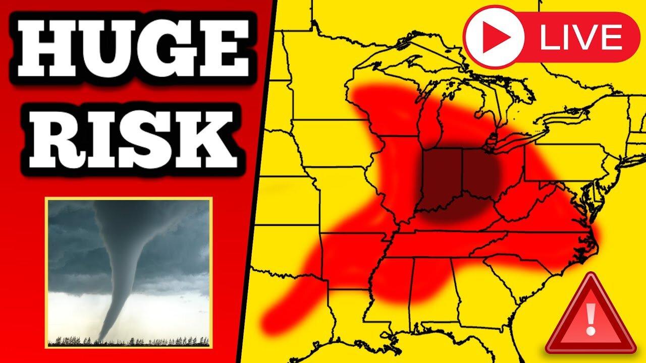 BREAKING Tornado Warning Coverage - Strong Tornadoes Possible - With Live Storm Chaser