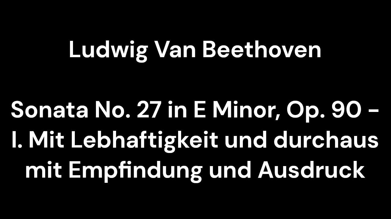 Sonata No. 27 in E Minor, Op. 90 - I. Mit Lebhaftigkeit und durchaus mit Empfindung und Ausdruck