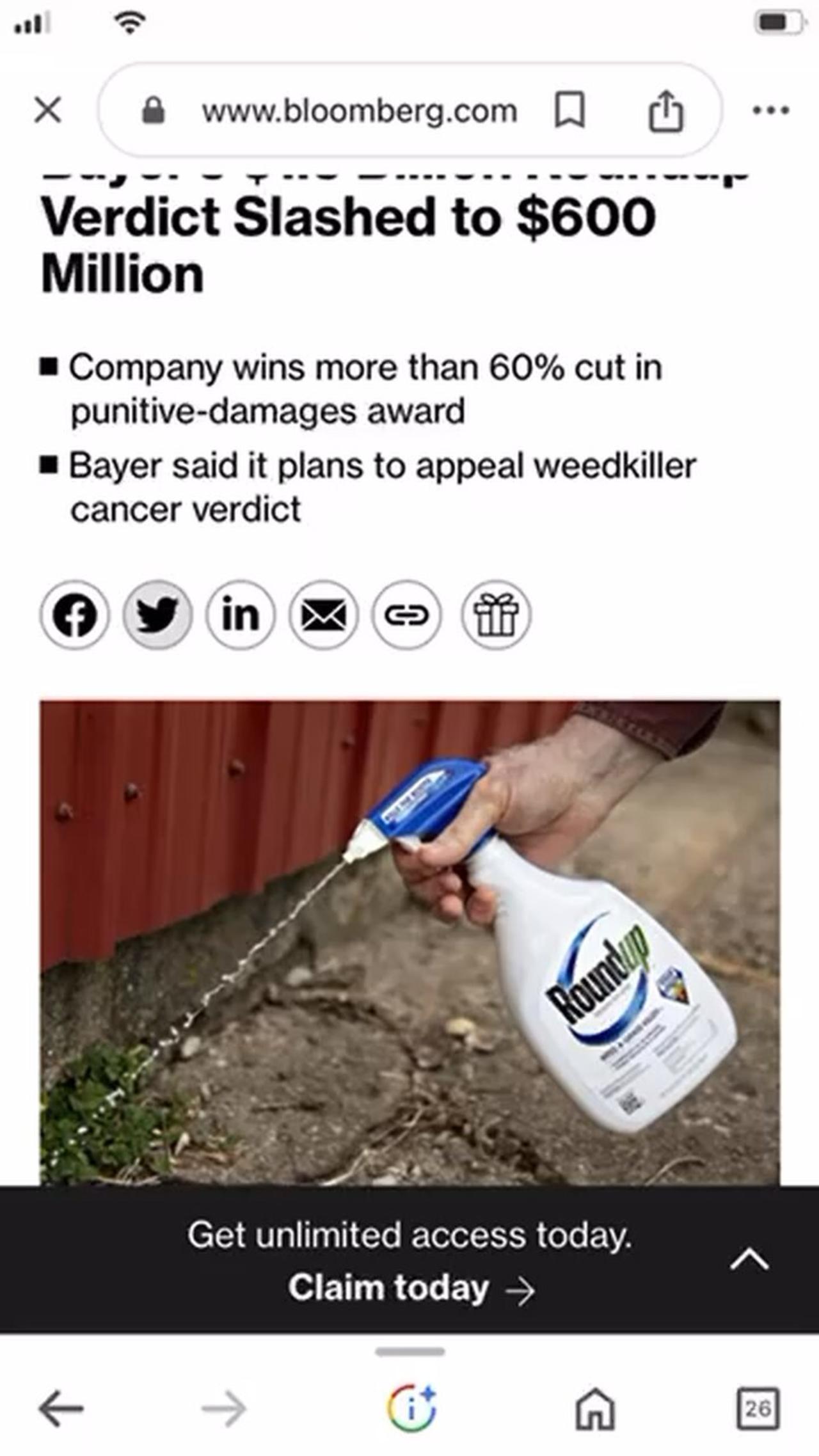 Bayer’s Glyphosate verdicts.