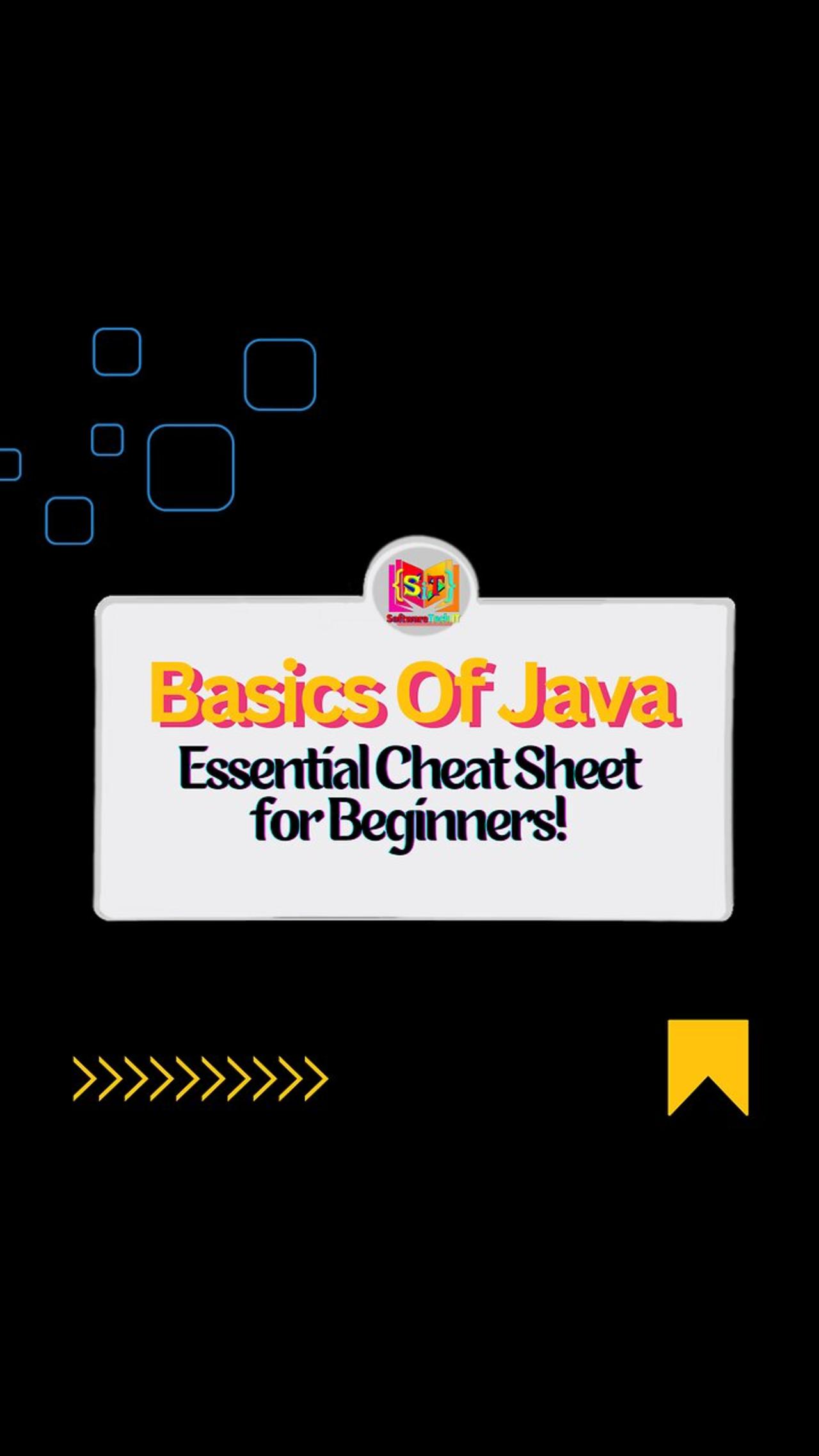 Java Basic Cheat Sheet #coding #java #softwaretechit