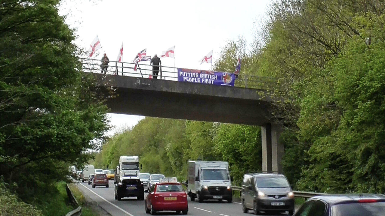 Britain First activists in the South West attract great support with bridge activity!