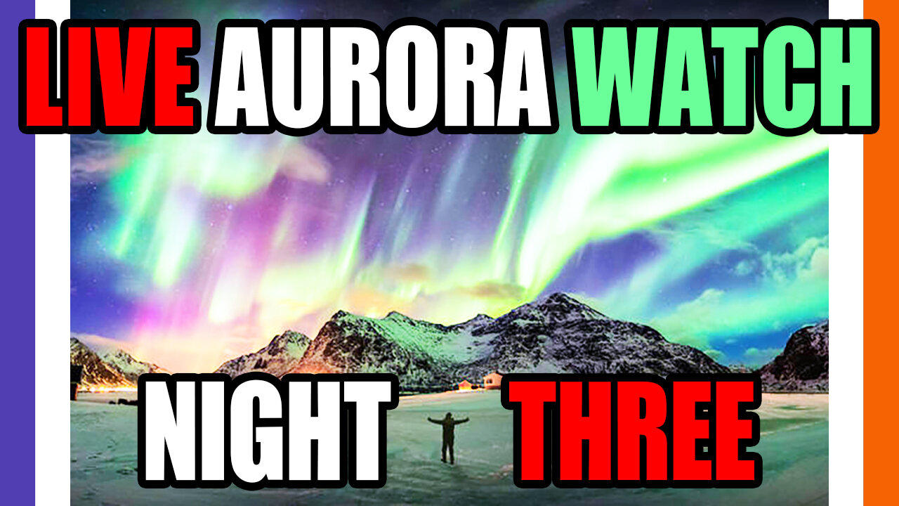 🔴LIVE: Aurora Borealis Watch Alberta Canada (Night 3) 🟠⚪🟣