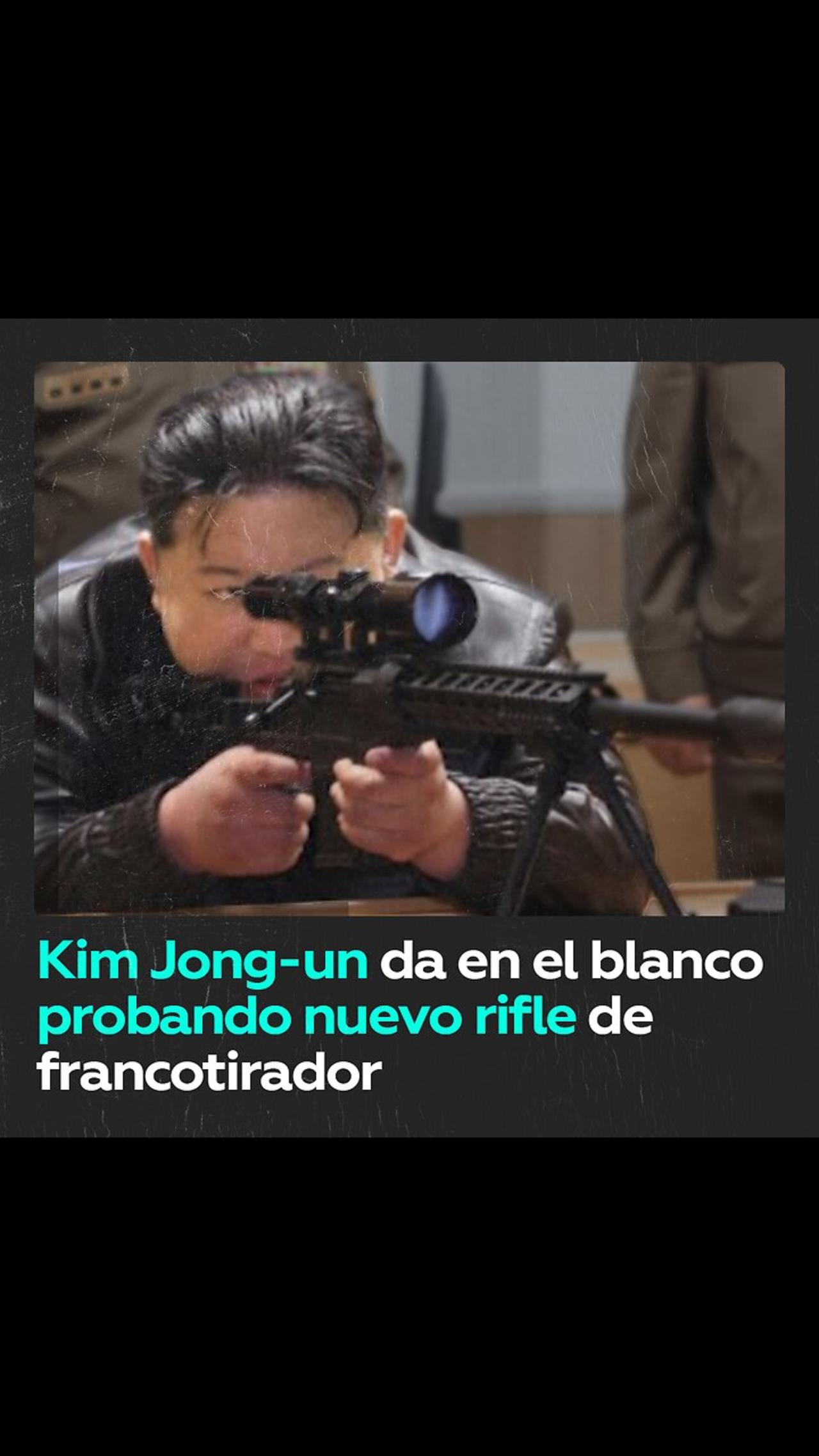 Kim Jong-un prueba un nuevo rifle de francotirador y da en el blanco