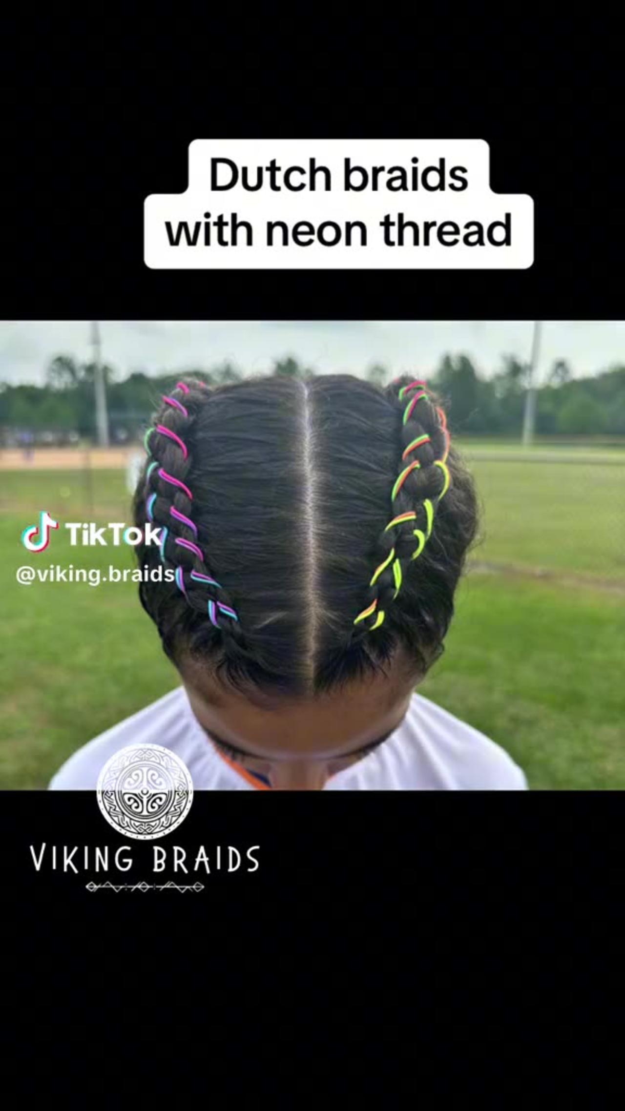 Viking Braids - Neon Thread