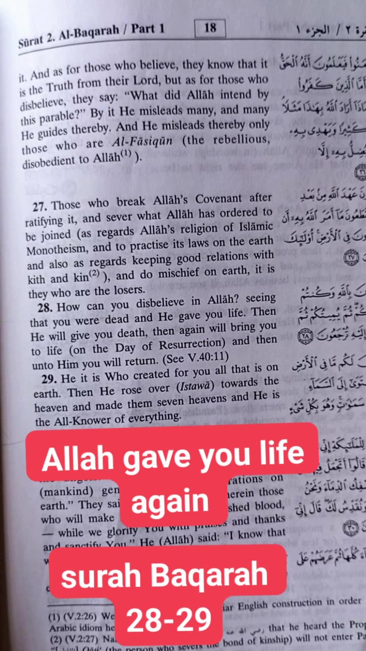 Allah gave you a life again