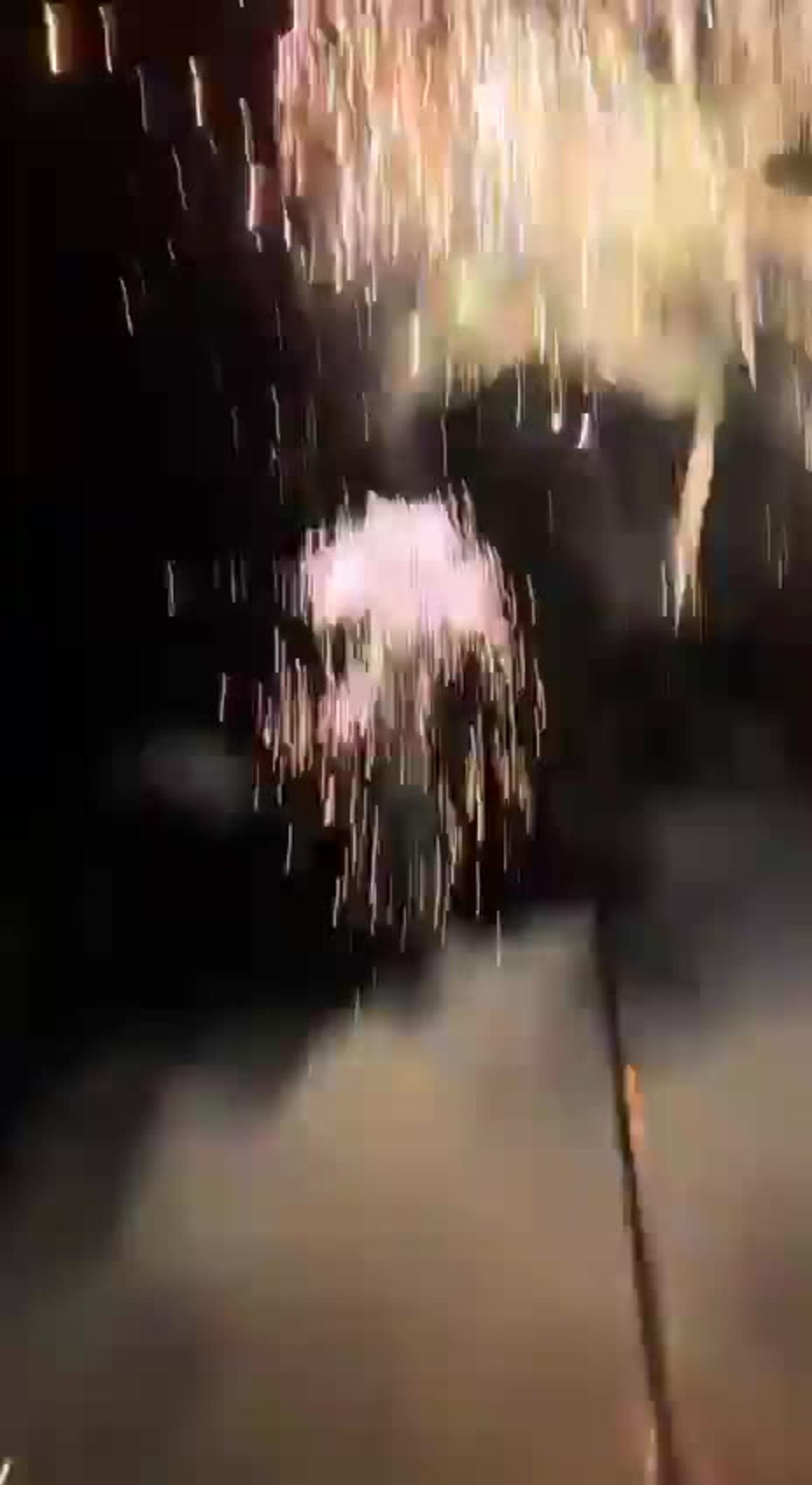 Arsenal ‘ultra’ fans set off fireworks at 2am outside the hotel of the Man City