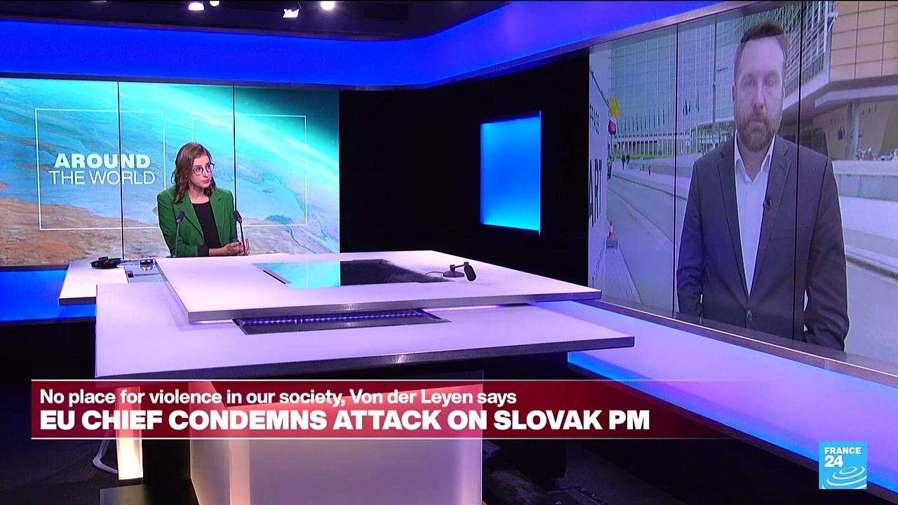European Union chief Von der Leyen condemns 'vile' attack on Slovak Prime Minister
