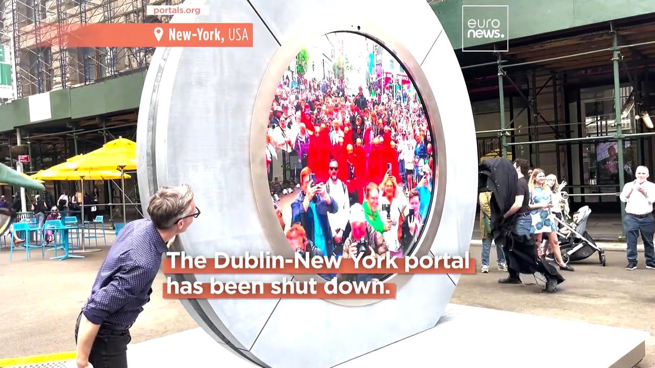 OnlyFans model flashes Dublin-New York portal leading to temporary shutdown
