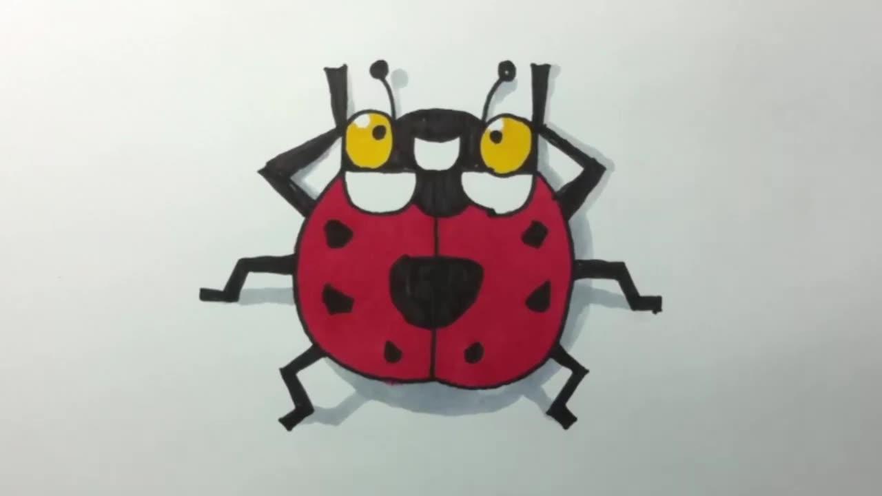 How to turn words BUG into a Cartoon, the art-games on paper for kids