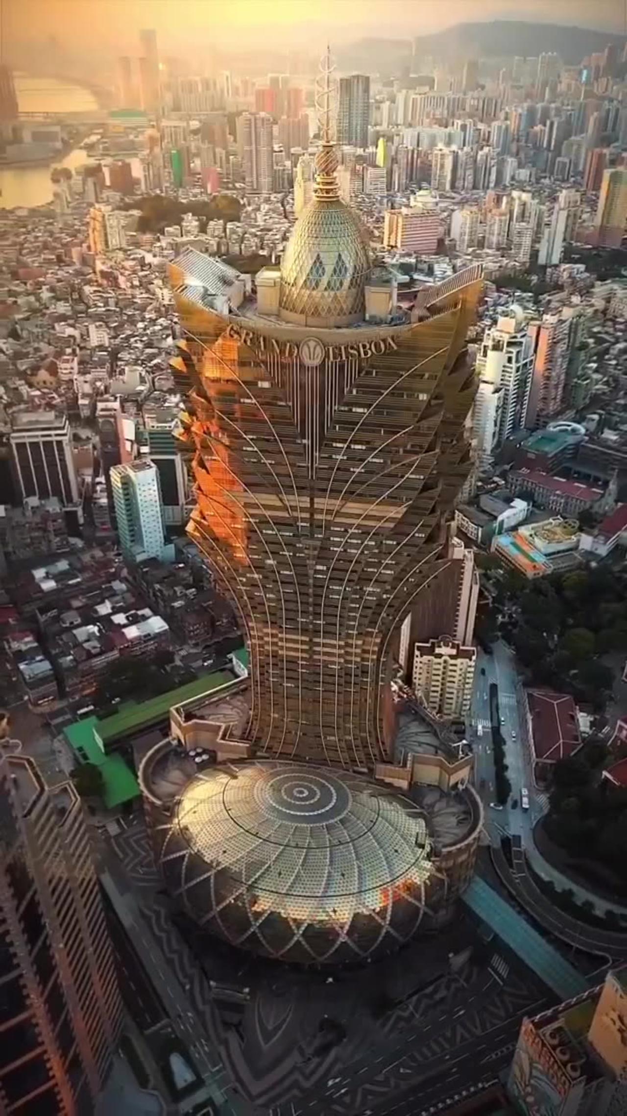 The Grand Lisboa skyscraper in Macau, China