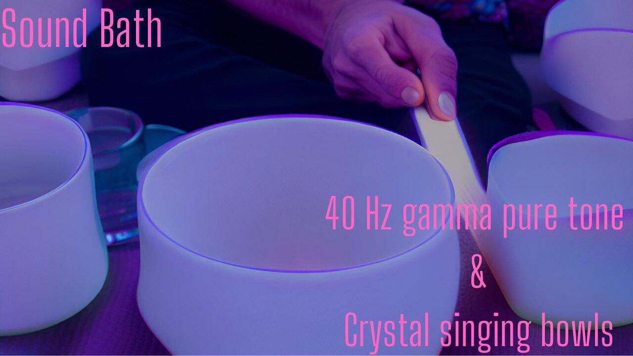 Live Meditation - 40 Hz Gamma & Crystal Singing Bowls