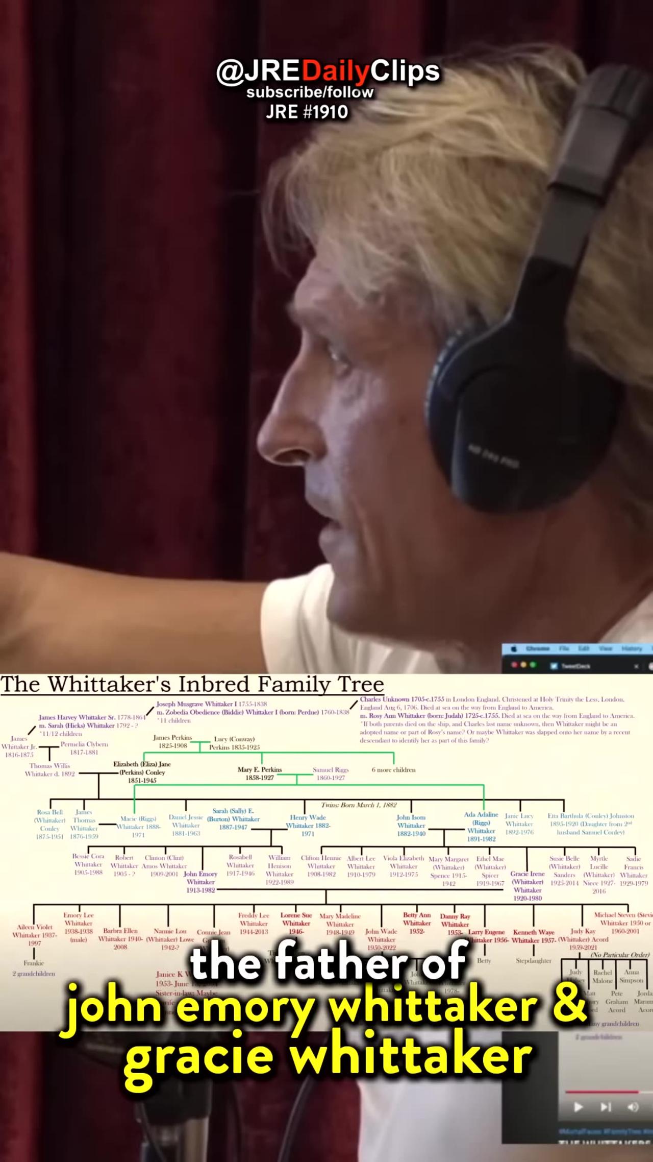 The Whittakers family tree explained Joe Rogan One News Page VIDEO