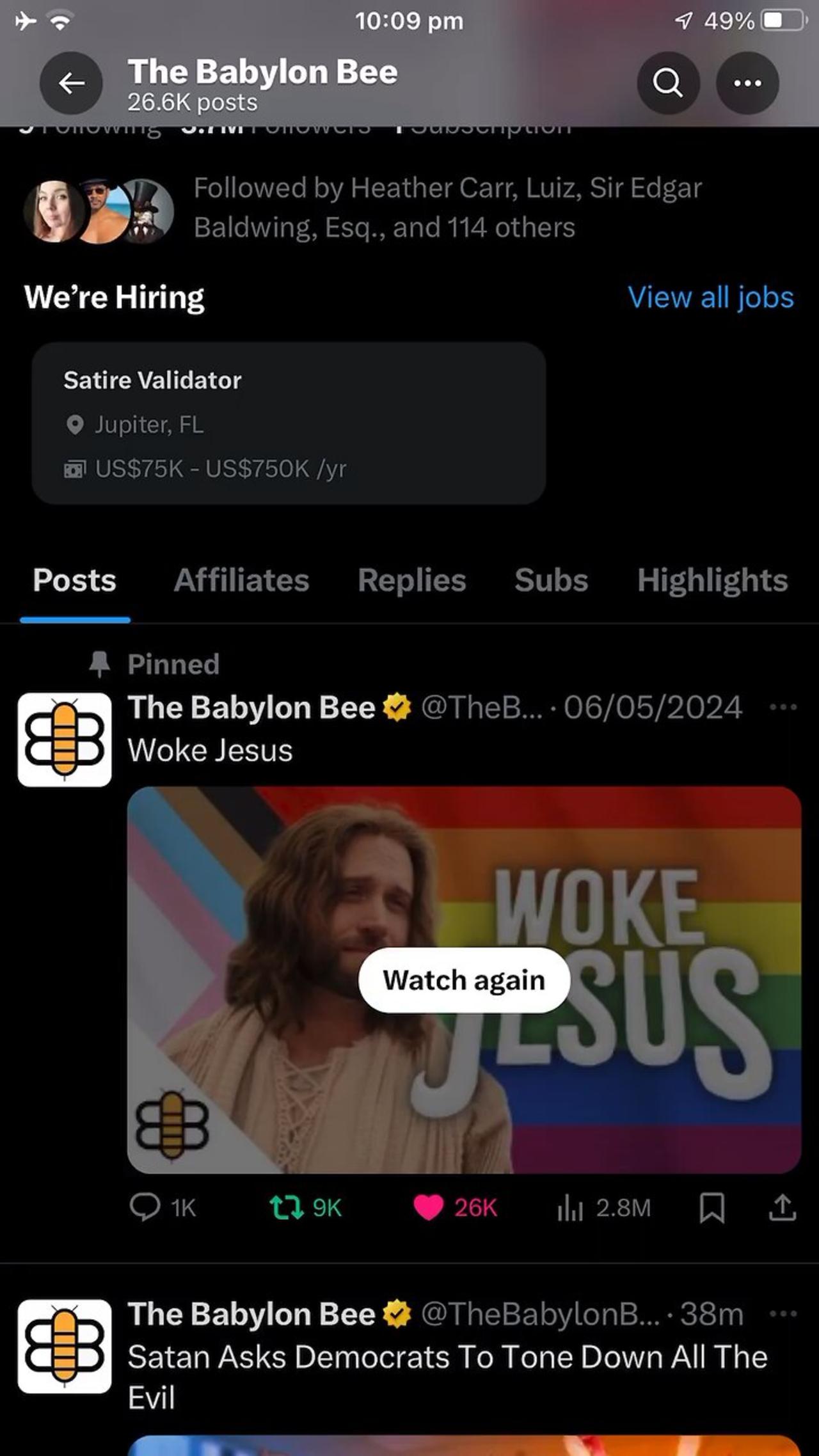 Satire : if Jesus was Woke: Babylon Bee🐝