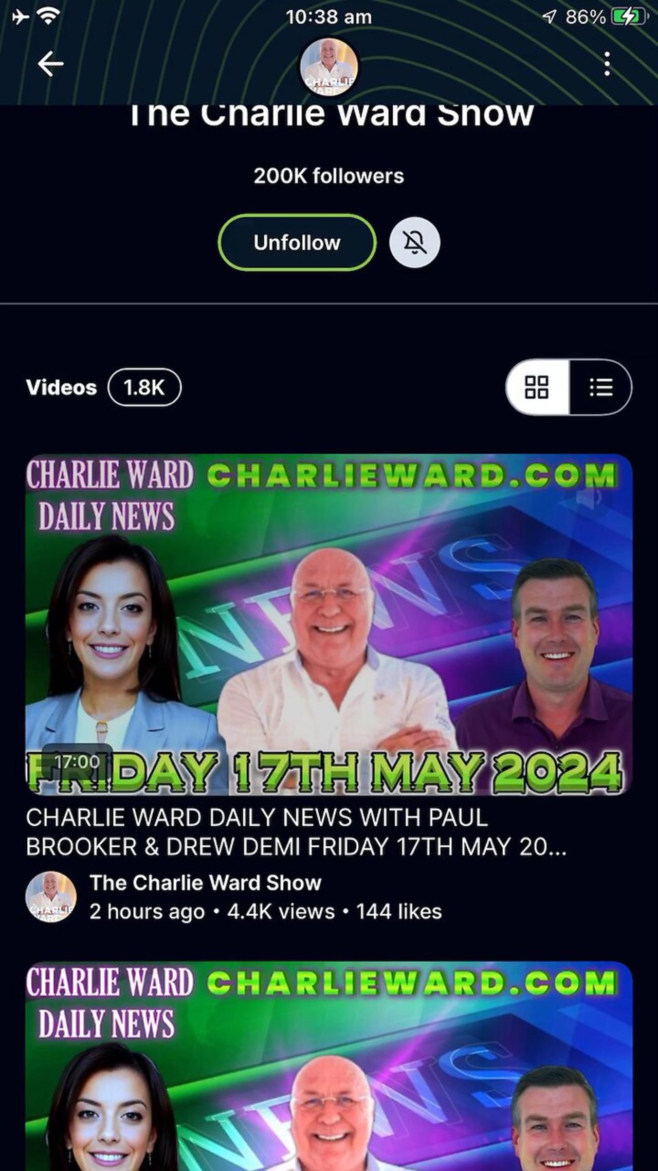 Charlie Ward channel on rumble : news 17/05/2024