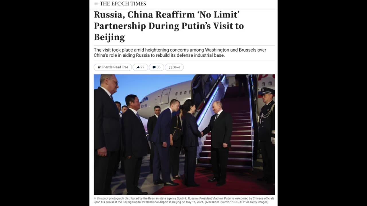 Russia, China Reaffirm ‘No Limit’ Partnership During Putin’s Visit to Beijing - Epochtimes