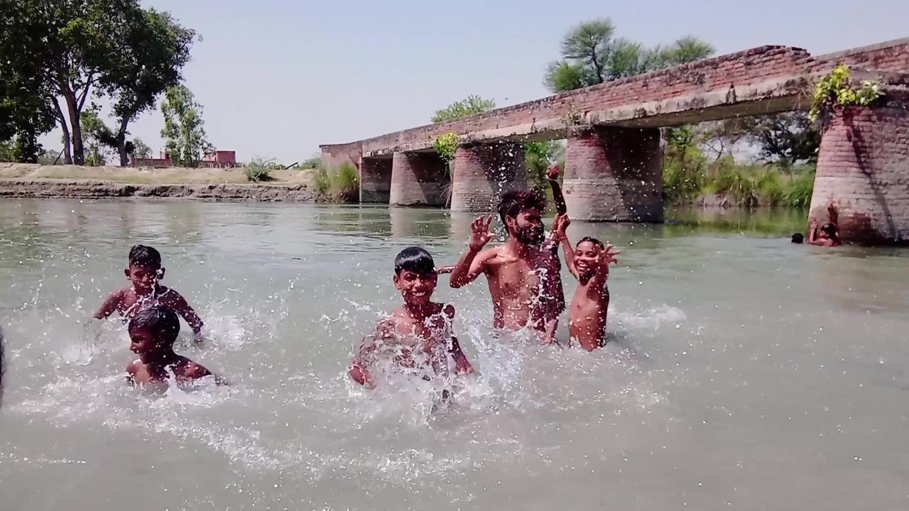 River washing the india Village