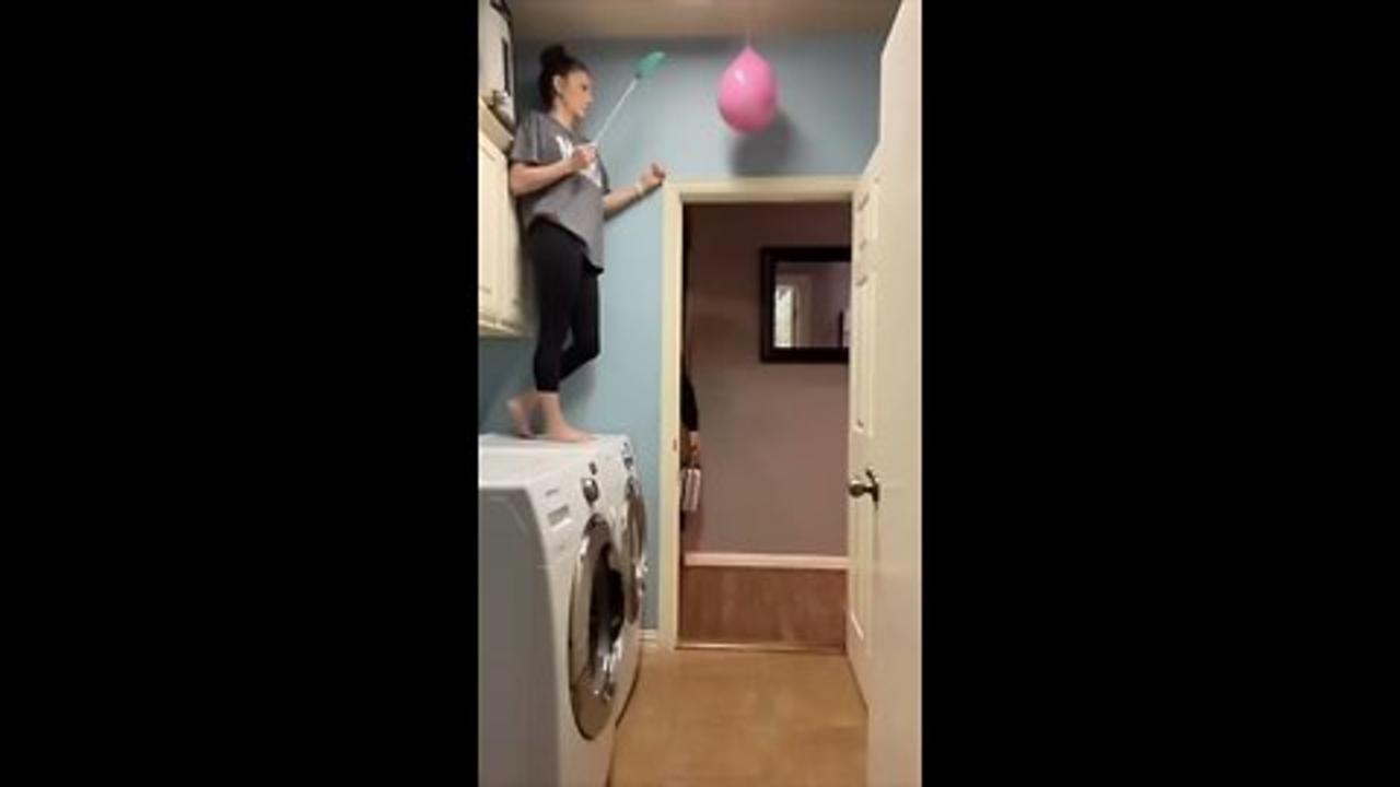 balloons prank on wife and husband