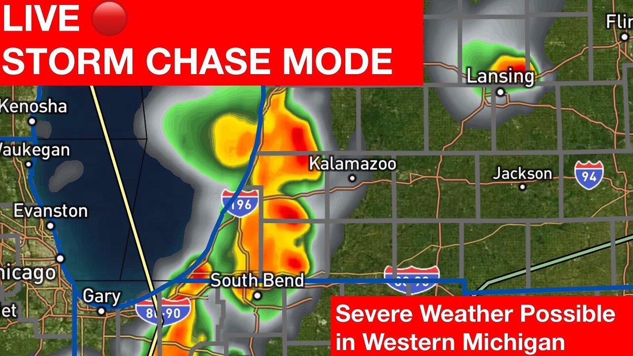 LIVE STORM CHASE IN WEST MICHIGAN