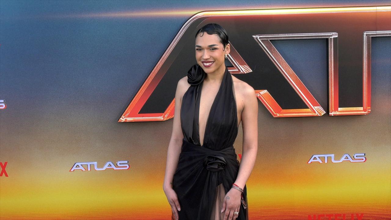 Amanda Castrillo attends Netflix's 'Atlas' Los Angeles premiere black carpet