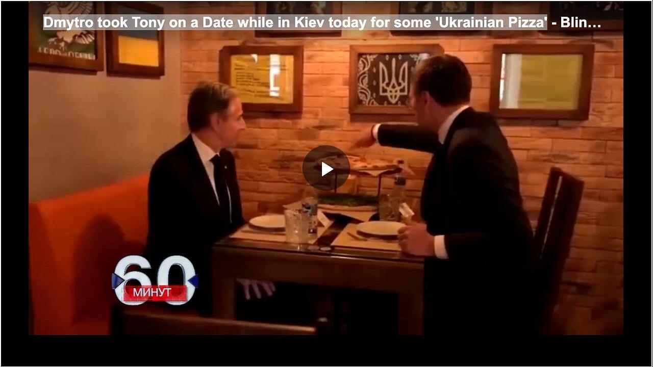 Dmytro took Tony on a Date while in Kiev today for some 'Ukrainian Pizza' - Blinken in Ukraine